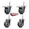 Service Caster 4 Inch Gray Polyurethane Swivel 58 Inch Threaded Stem Caster Set 2 Total Lock Brakes SCC-TSTTL20S414-PPUB-58212-2-S-2 - alternate 5